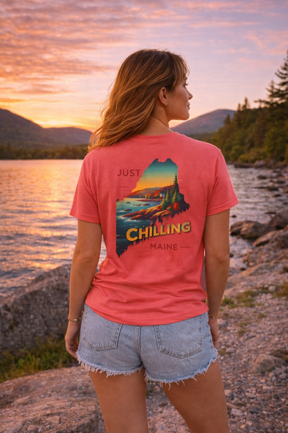 Maine Graphic T-Shirt – Summer Style Tee | Lightweight Cotton, Travel Gift