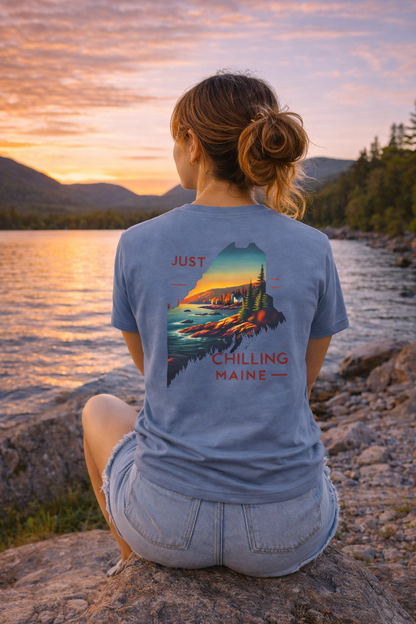 Maine Graphic T-Shirt – Summer Style Tee | Lightweight Cotton, Travel Gift