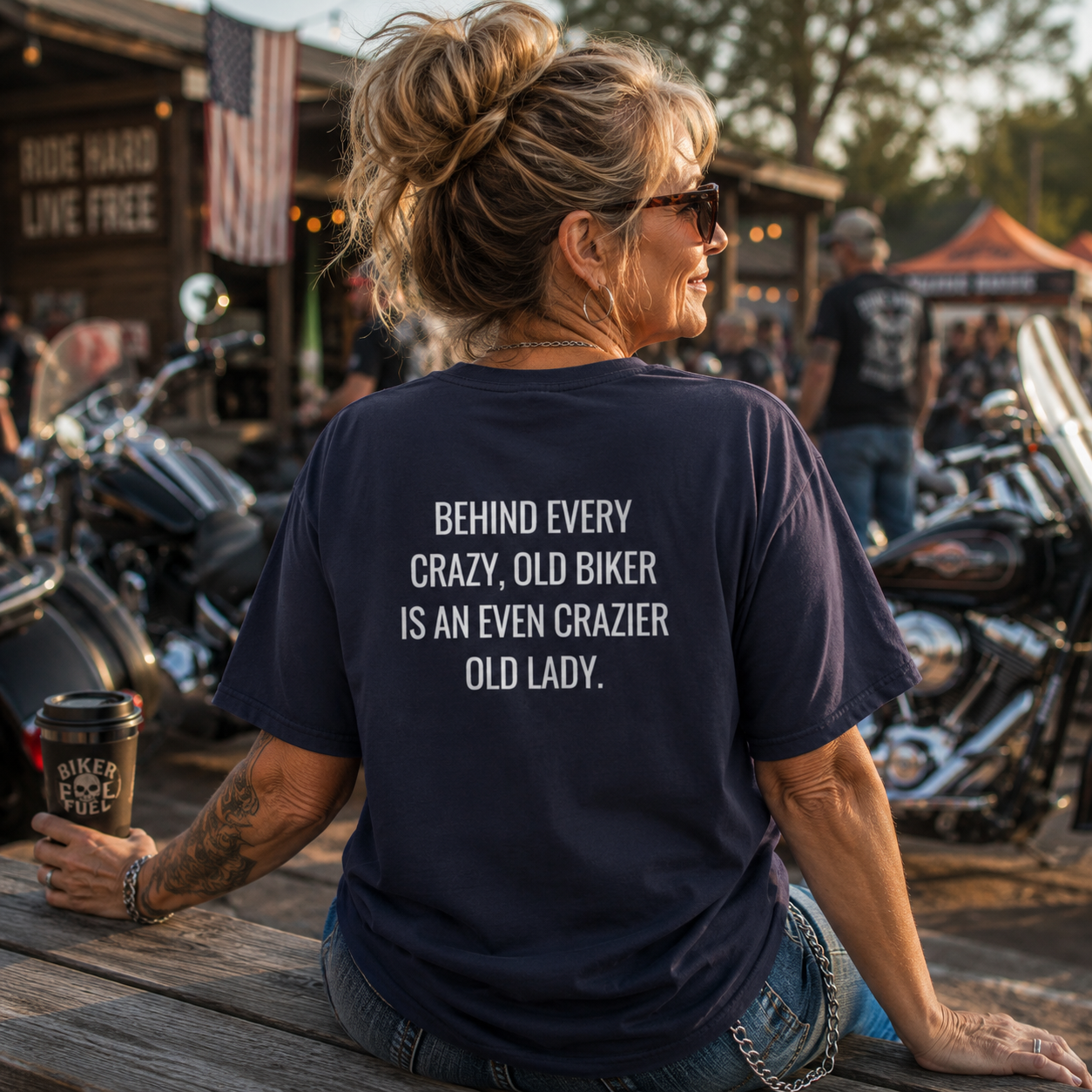 Unisex Heavy Cotton Tee crazy old biker meme