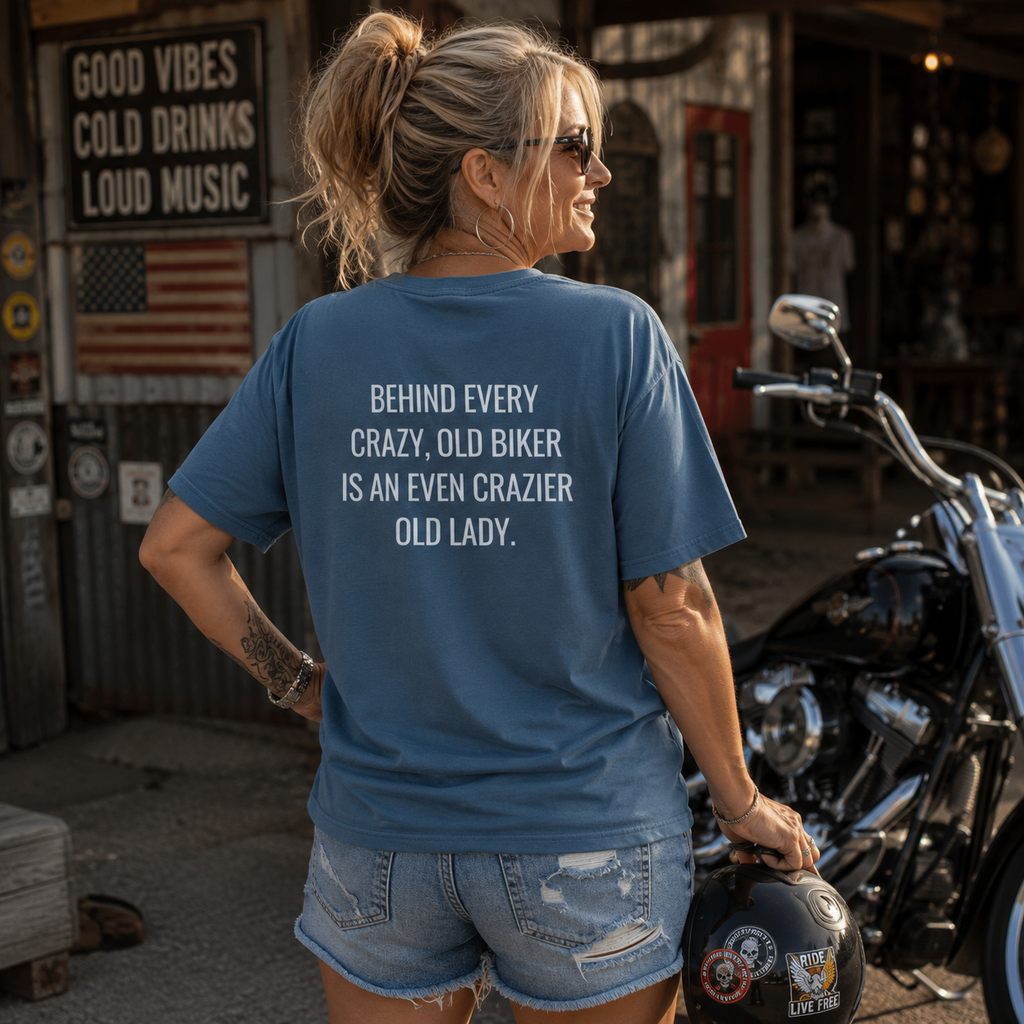 Unisex Heavy Cotton Tee crazy old biker meme