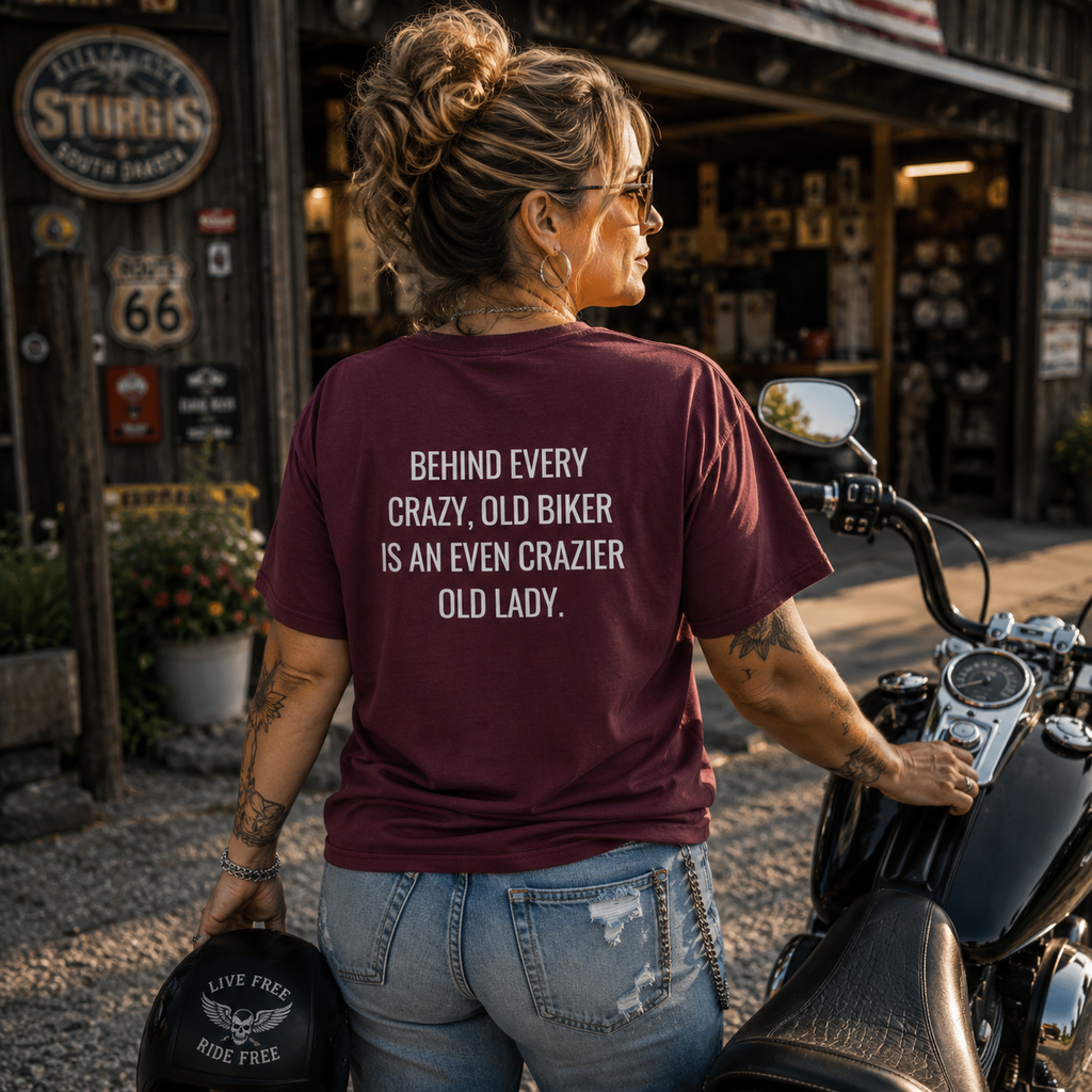 Unisex Heavy Cotton Tee crazy old biker meme