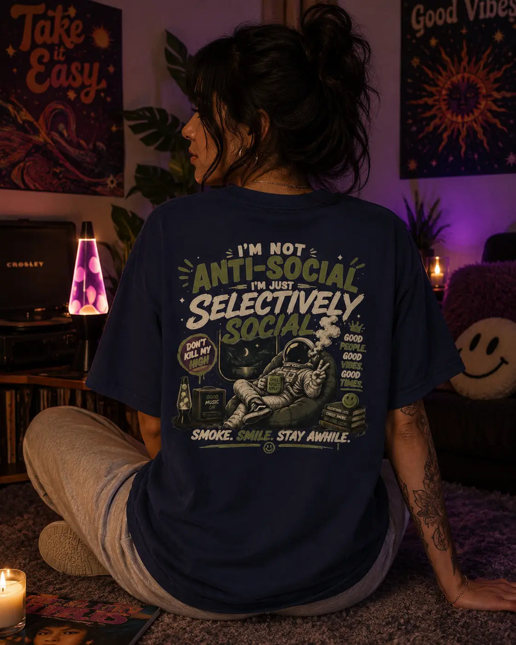 I'm Not Anti-Social I'm Just Selectively Social T-Shirt | I m Not Antisocial I m Just Not User-Friendly Graphic Tee – Soft Cotton Humor Shirt