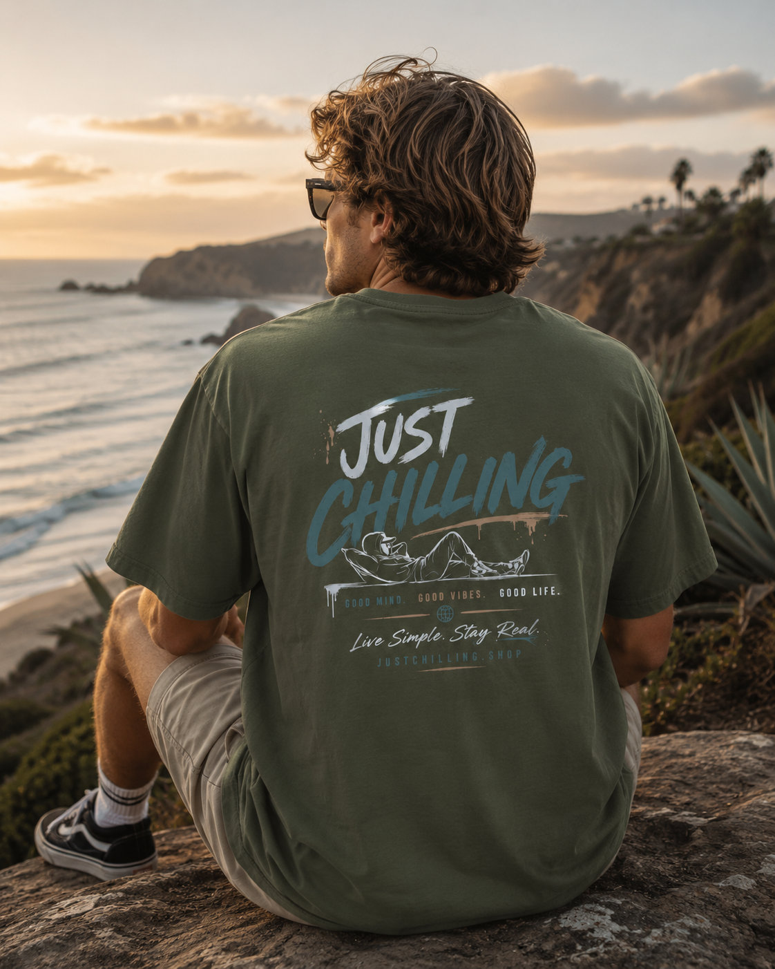 Classic Black Crewneck T-Shirt — Minimal Everyday Tee (Just Chilling)