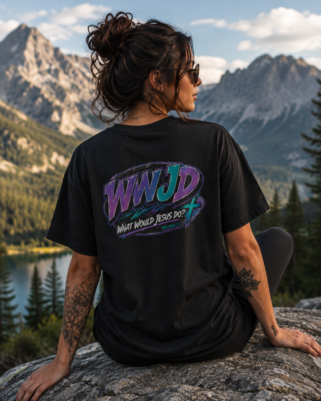 WWJD Retro Graphic Tee — "What Would Jesus Do?" 90s Style Christian T-Shirt