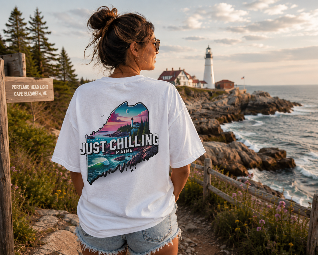 Maine Chill Vibes T-Shirt - Relaxed Fit Tee | Soft Breathable Fabric, Casual Holiday Top