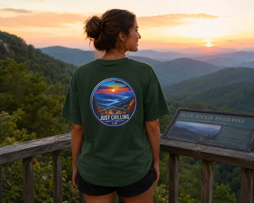 Just Chilling Beach Sunset T-Shirt — Relaxed Vibes Tee North Carolina Vibes