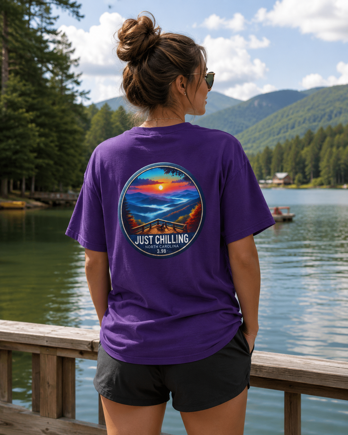 Just Chilling Beach Sunset T-Shirt — Relaxed Vibes Tee North Carolina Vibes