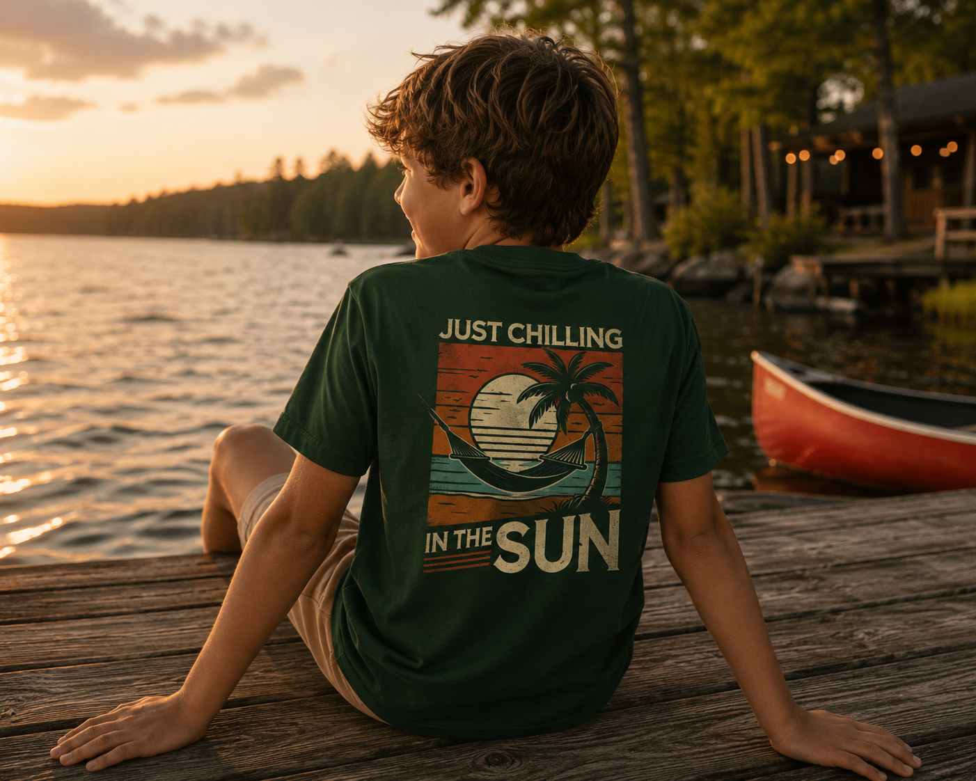 Just Chilling Kids Heavy Cotton Tee - Fun Summer Vibes Shirt