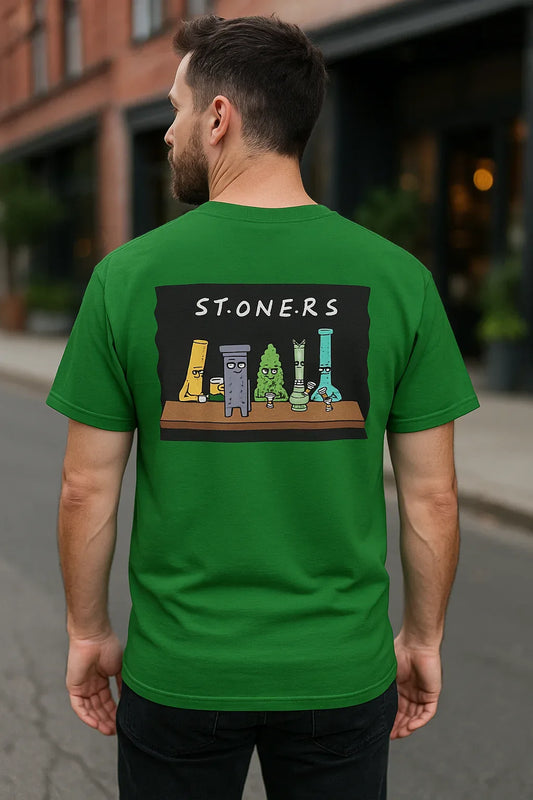 Stoner Friends Tee – Unisex Cotton Classic Fit T-Shirt with Premium Print - Just Chilling Inc.