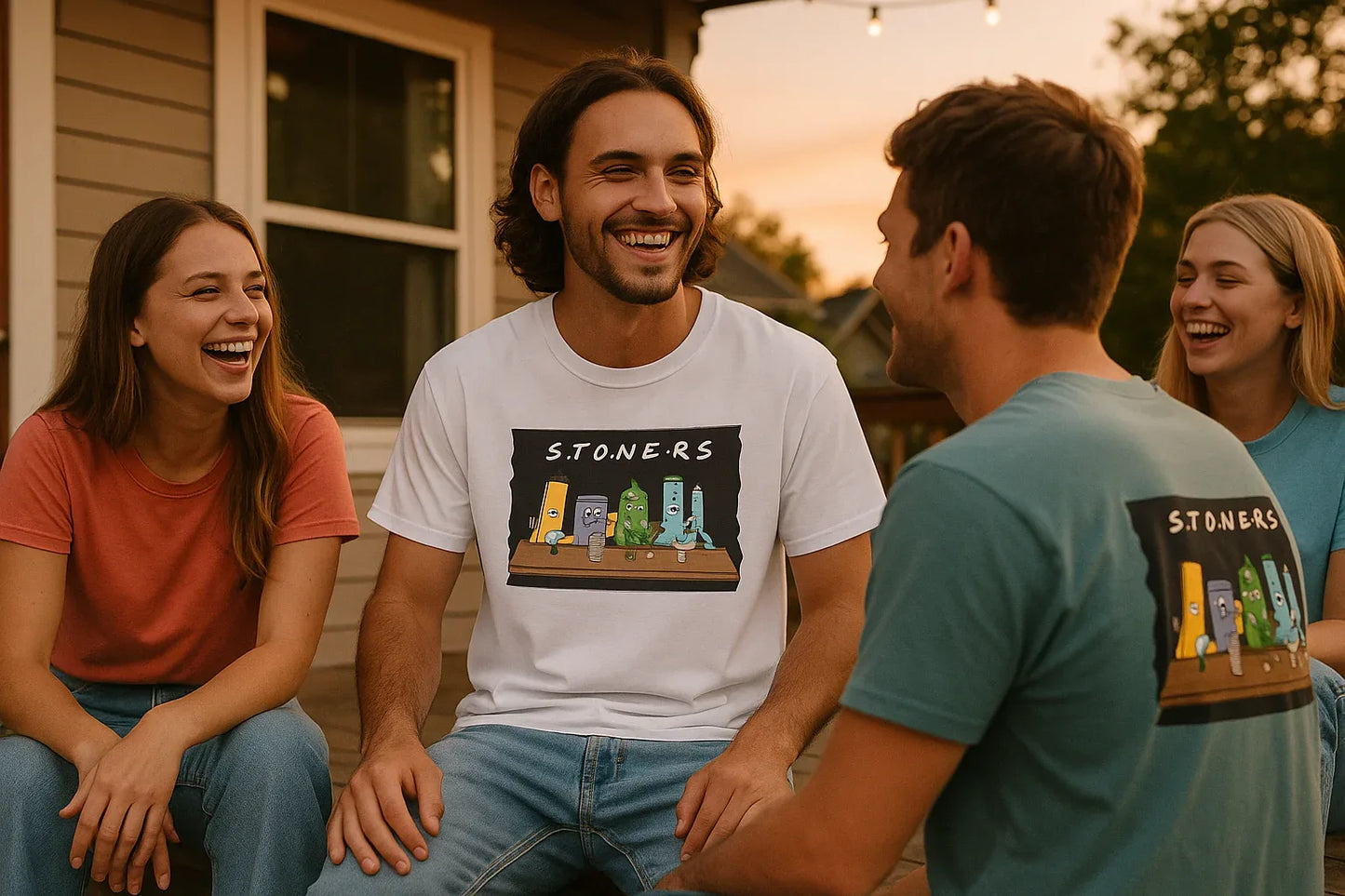Stoner Friends Tee – Unisex Cotton Classic Fit T-Shirt with Premium Print - Just Chilling Inc.