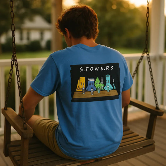 Stoner Friends Tee – Unisex Cotton Classic Fit T-Shirt with Premium Print - Just Chilling Inc.