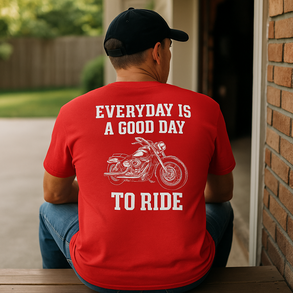 Motorcycle Dog Tee - Men's Graphic Tee With Funny Biker Shirt Design