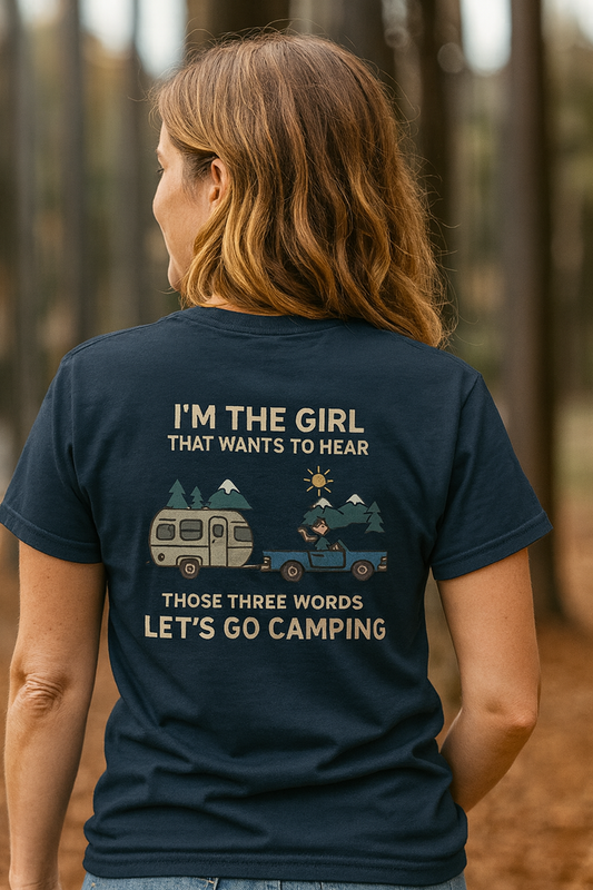 Let’s Go Camping – Adventure Girl Tee by Just Chilling Inc.