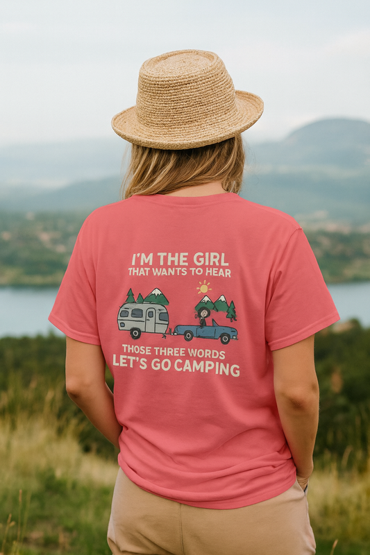 Let’s Go Camping – Adventure Girl Tee by Just Chilling Inc.