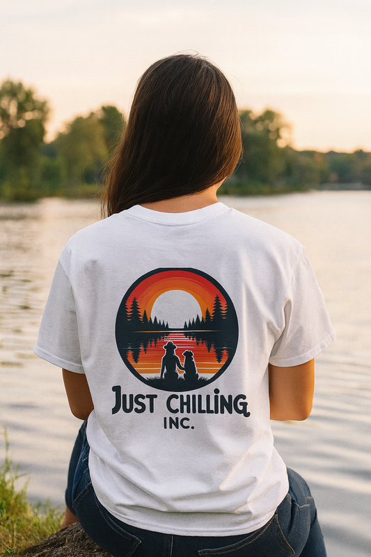 Just Chilling Inc. – “A Girl and Her Dog” Sunset Tee
