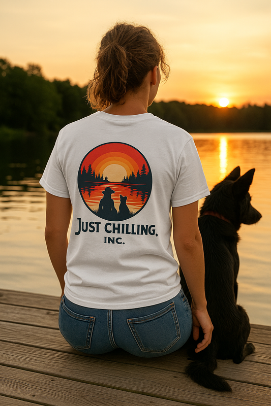 Just Chilling Inc. – “A Girl and Her Dog” Sunset Tee