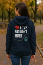 Domestic Violence Hoodie – Awareness Sweatshirt With Adjustable Hood & Purple Ribbon - Just Chilling Inc.