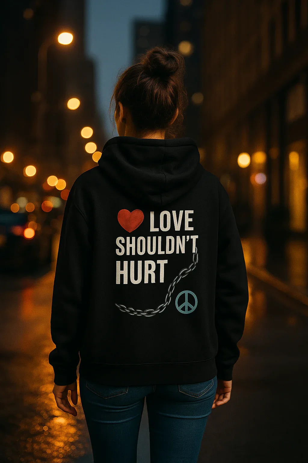 Domestic Violence Hoodie – Awareness Sweatshirt With Adjustable Hood & Purple Ribbon - Just Chilling Inc.