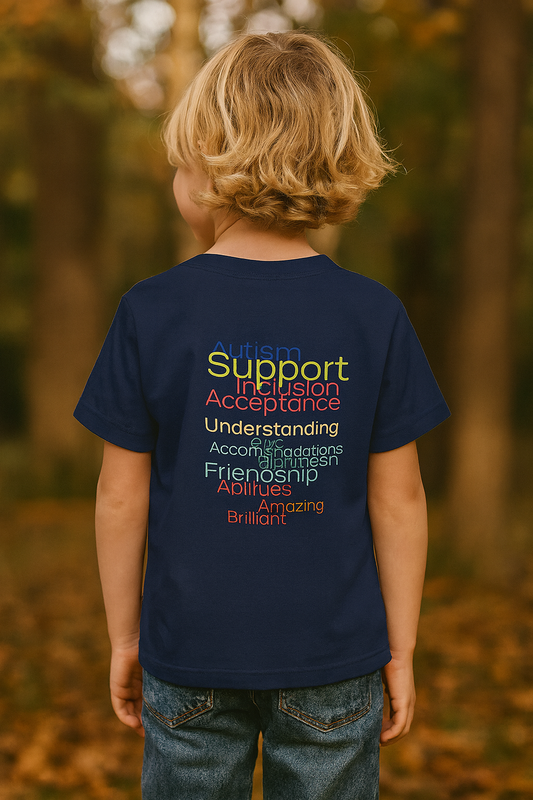 Toddler Autism Support Tee – “Inclusion, Acceptance, Love” | Just Chilling Inc. Awareness Shirt