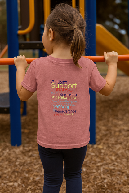 Toddler Autism Support Tee – “Inclusion, Acceptance, Love” | Just Chilling Inc. Awareness Shirt