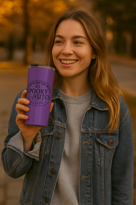 20oz Stainless Steel Tumbler – “It’s Spooky B*h Season” | Halloween Edition by Just Chilling Inc.