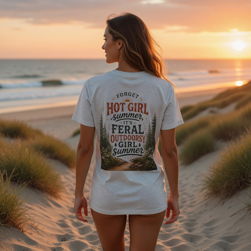 Feral Girl Summer Tee — Women's Wild Vibes Graphic T-Shirt