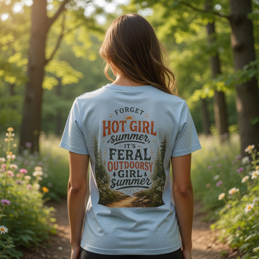 Feral Girl Summer Tee — Women's Wild Vibes Graphic T-Shirt