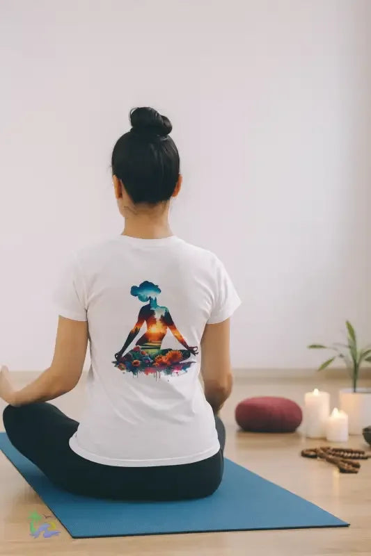 Unisex Jersey Tee - Breathable Cotton T-Shirt With Meditation Double Exposure Print - Just Chilling Inc.
