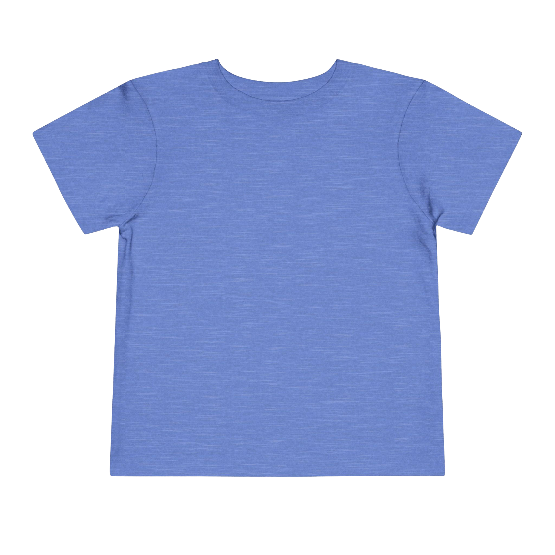A plain, solid blue t-shirt against a black background.