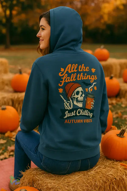 All The Fall Things- Blink 182 Throw Back Hoodie - S / Indigo Blue - Hoodie