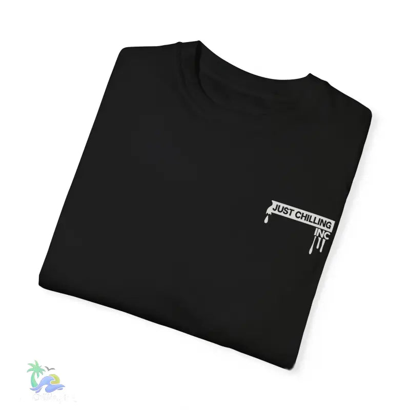 Folded black t-shirt.