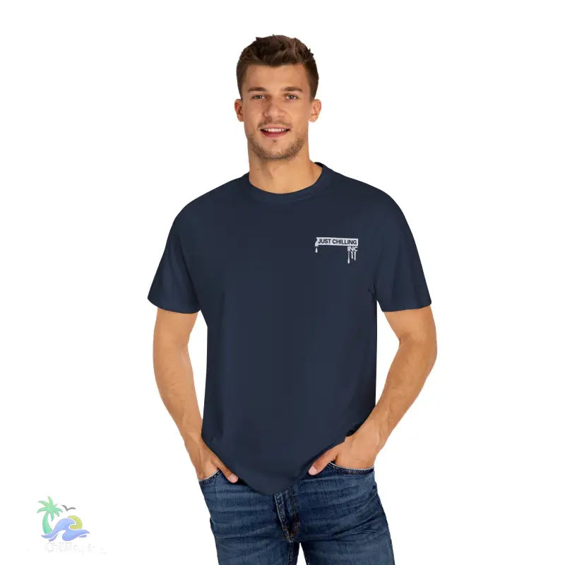 Navy blue t-shirt.