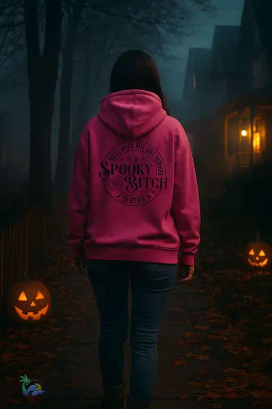Athletic Hoodie Spooky Witch Season - Heliconia / S - Hoodie