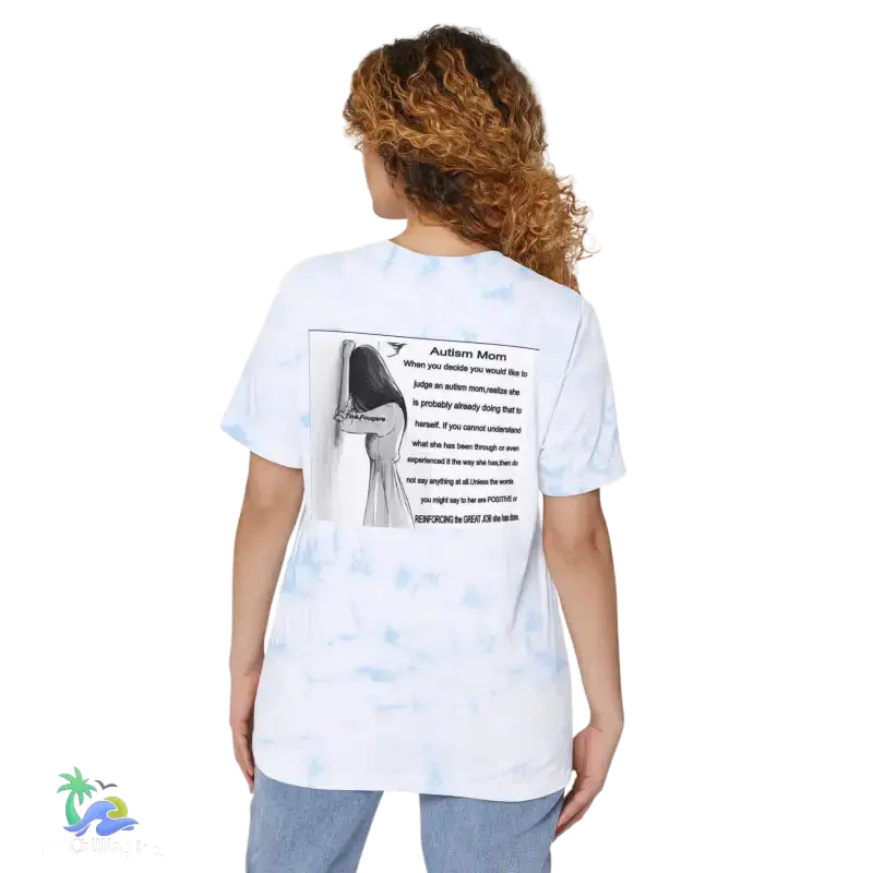 Autism Mom- Just give her some support - White/Sky Blue / XS - T-Shirt