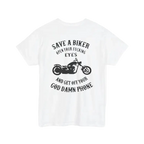 Save a Biker T-Shirt - Comfortable Cotton Motorcycle Safety Tee | Durable & Relaxed Fit - Just Chilling Inc.