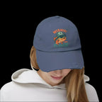 Distressed Cotton Twill Cap – Adjustable Fishing Hat with D-Ring Strap - Just Chilling Inc.