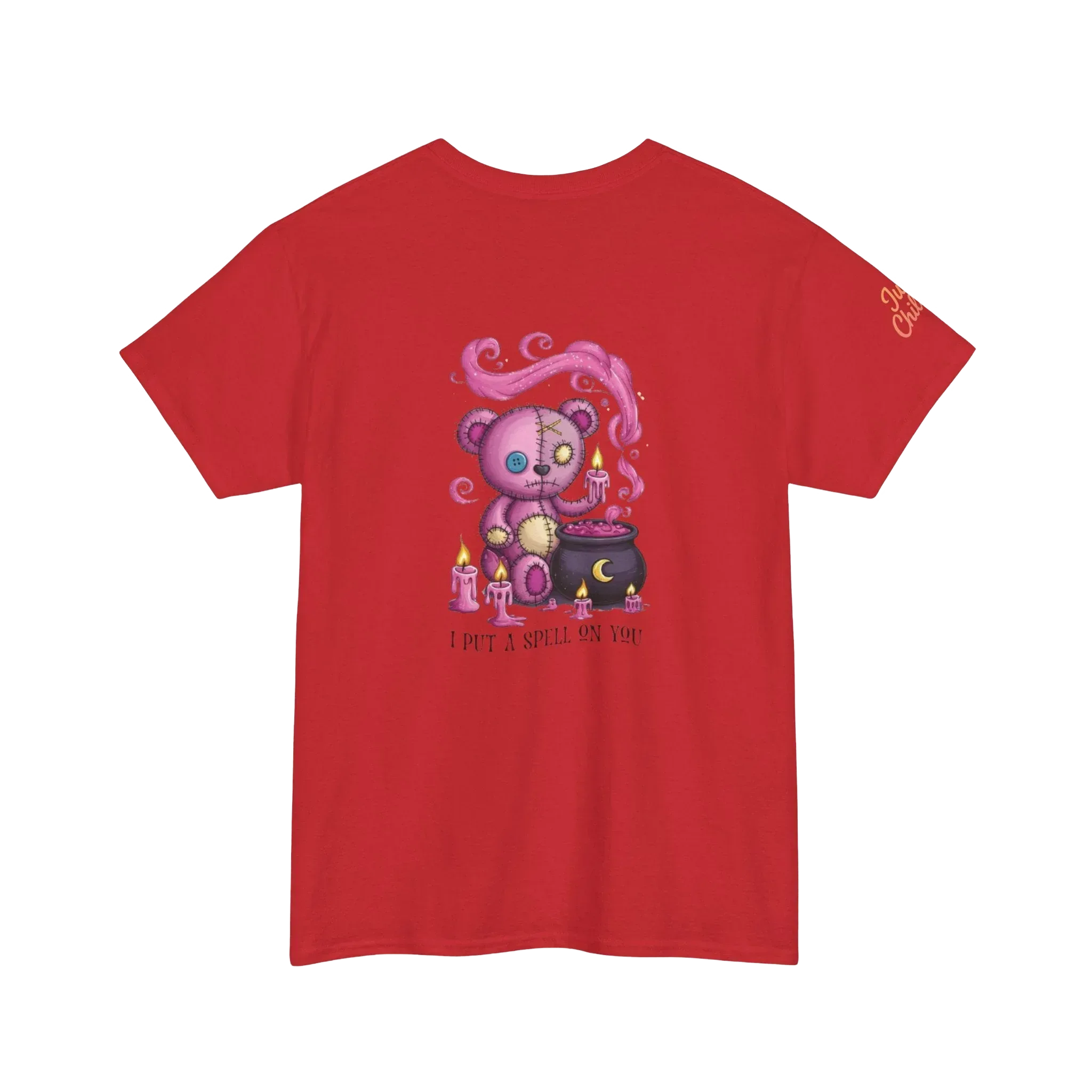 Voodoo Bear Tee – Cozy Witchy T-Shirt With Stitched Bear Design & Magical Vibes - Just Chilling Inc.