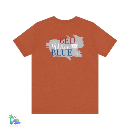 Bed wine and blue - fourth of July tee- Unisex Jersey Short Sleeve Tee - Heather Autumn / XS - T-Shirt