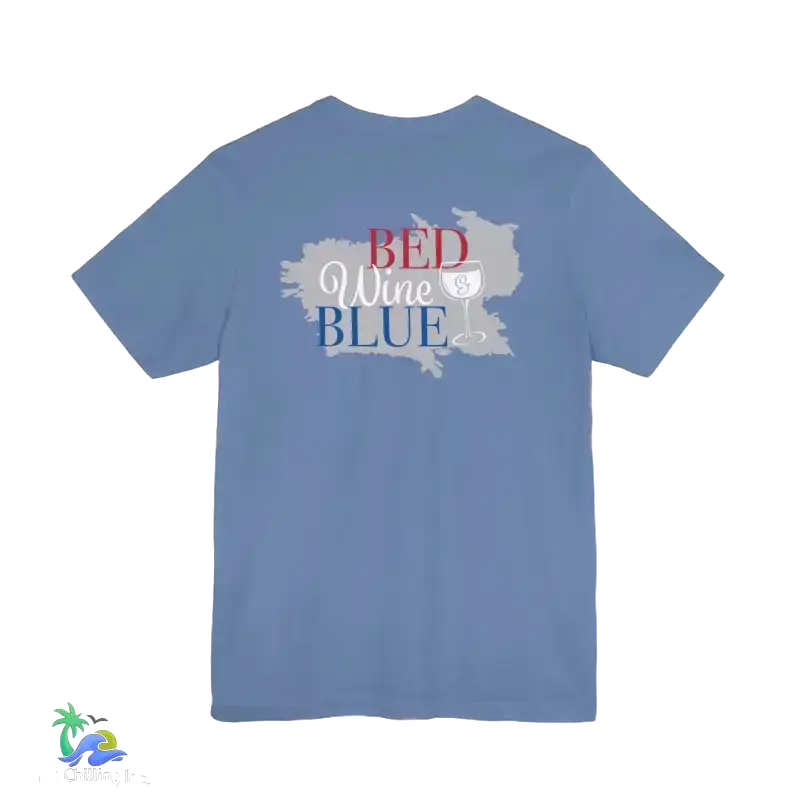 Bed wine and blue - fourth of July tee- Unisex Jersey Short Sleeve Tee - T-Shirt