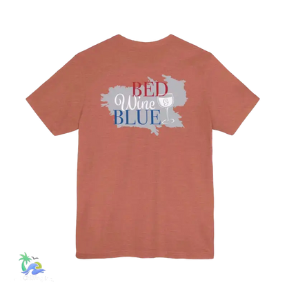 Bed wine and blue - fourth of July tee- Unisex Jersey Short Sleeve Tee - T-Shirt