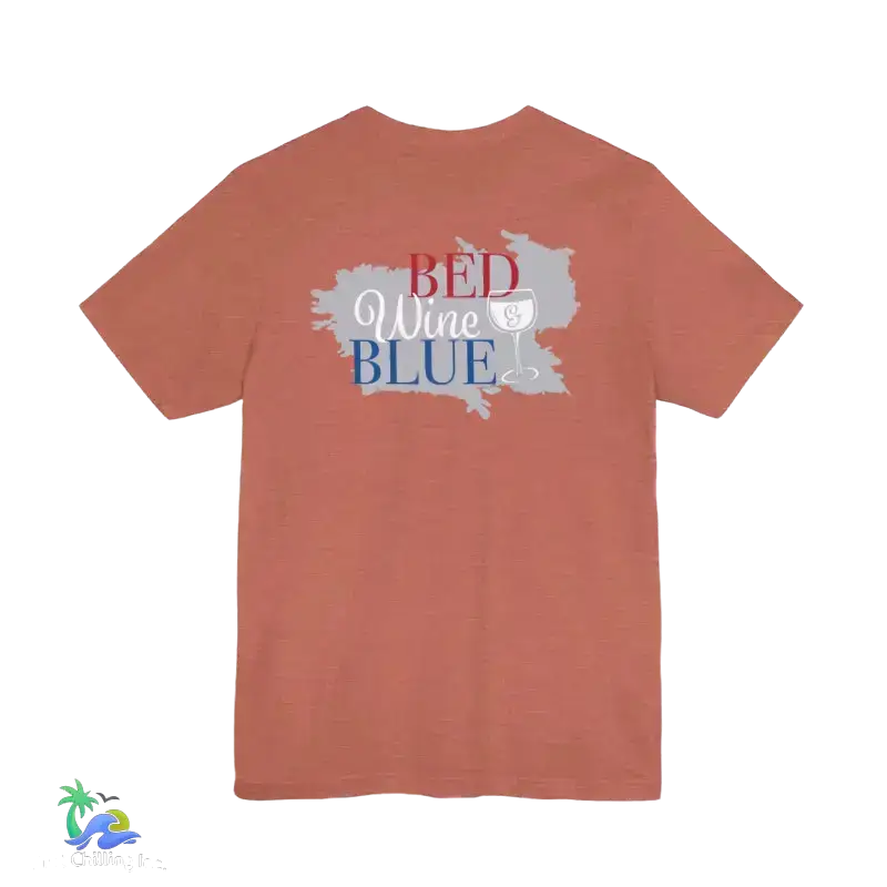 Bed wine and blue - fourth of July tee- Unisex Jersey Short Sleeve Tee - T-Shirt