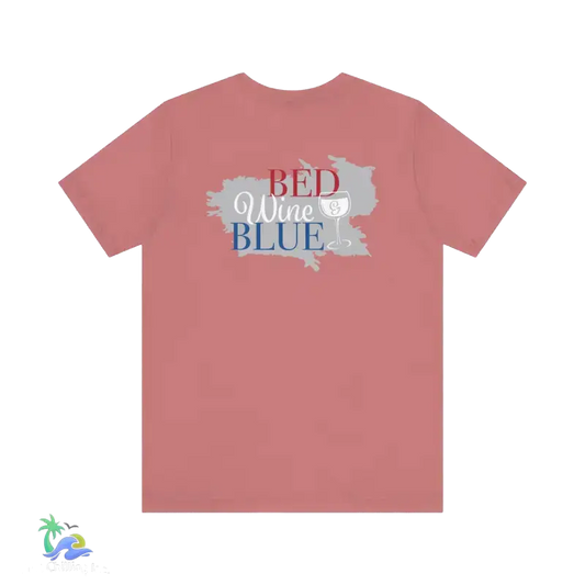 Bed wine and blue - fourth of July tee- Unisex Jersey Short Sleeve Tee - Mauve / S - T-Shirt