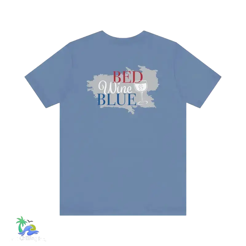 Bed wine and blue - fourth of July tee- Unisex Jersey Short Sleeve Tee - Lavender Blue / XS - T-Shirt