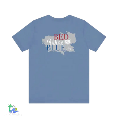 Bed wine and blue - fourth of July tee- Unisex Jersey Short Sleeve Tee - Lavender Blue / XS - T-Shirt