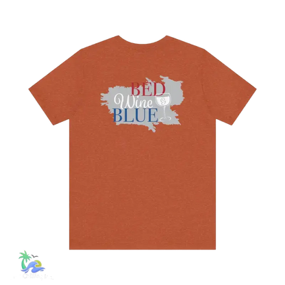 Bed wine and blue - fourth of July tee- Unisex Jersey Short Sleeve Tee - Heather Autumn / XS - T-Shirt