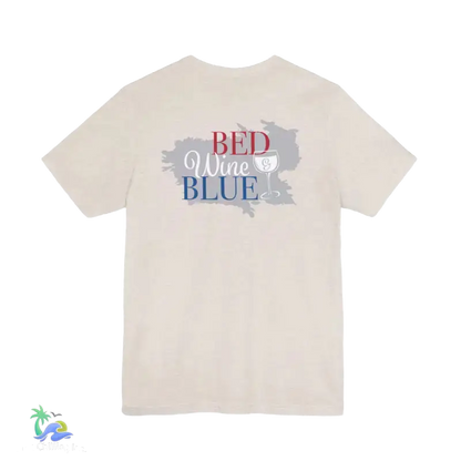 Bed wine and blue - fourth of July tee- Unisex Jersey Short Sleeve Tee - T-Shirt