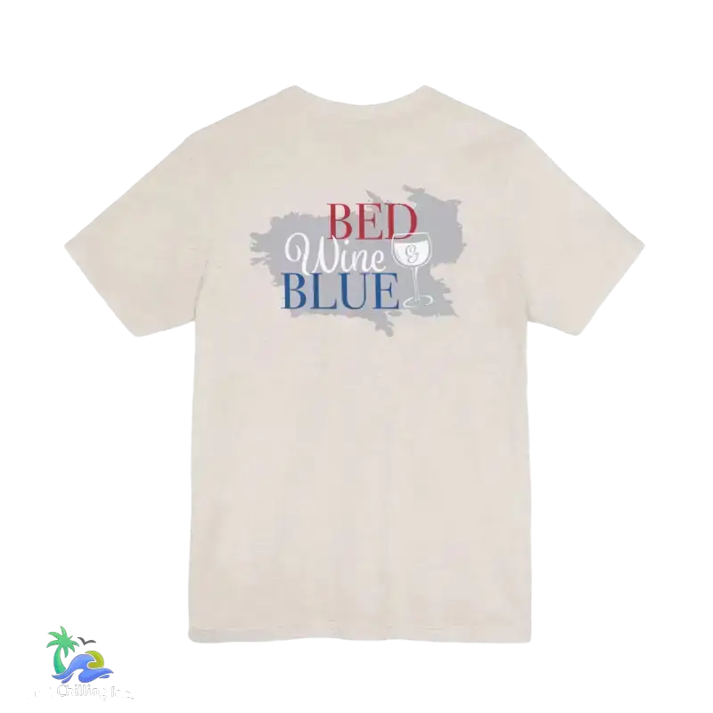 Bed wine and blue - fourth of July tee- Unisex Jersey Short Sleeve Tee - T-Shirt