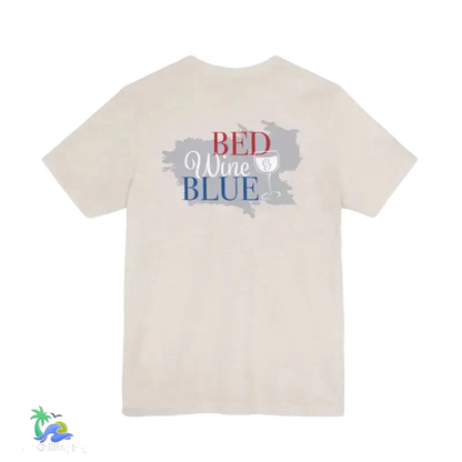 Bed wine and blue - fourth of July tee- Unisex Jersey Short Sleeve Tee - T-Shirt
