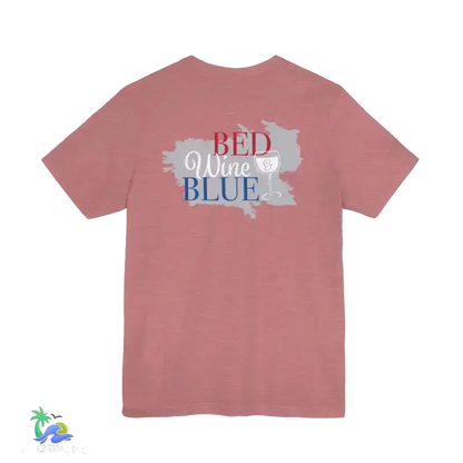 Bed wine and blue - fourth of July tee- Unisex Jersey Short Sleeve Tee - T-Shirt