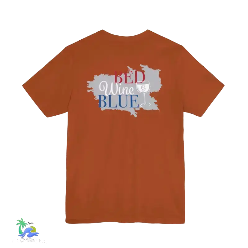 Bed wine and blue - fourth of July tee- Unisex Jersey Short Sleeve Tee - T-Shirt